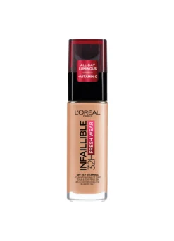 L'Oréal Paris Fondotinta Liquido Infaillible 32H, Coprente a Lunga Tenuta 32H, Formula Waterproof Idratante, 235 Miel, 30ml.