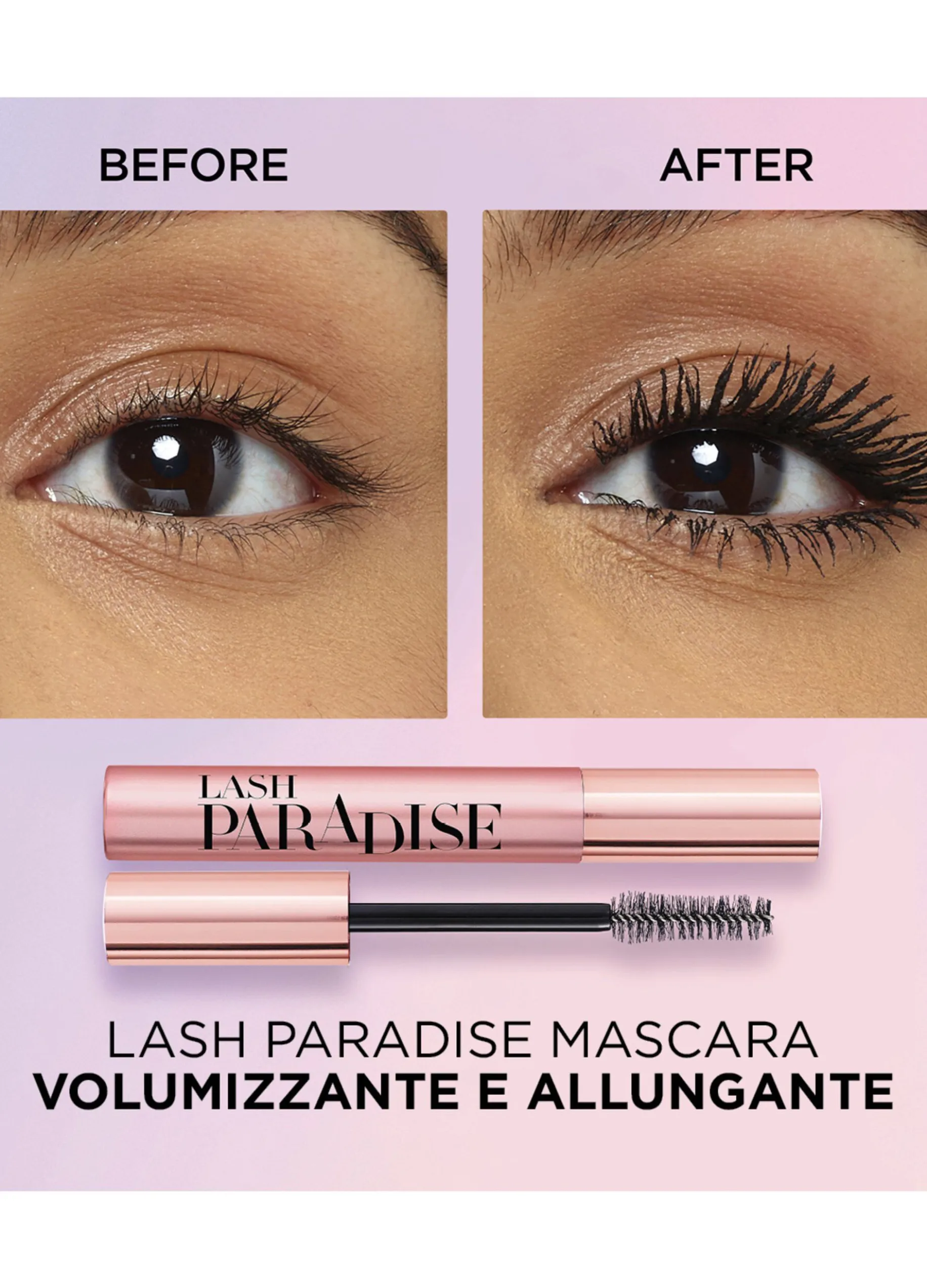 L'Oréal Paris Lash Paradise, Mascara Volumizzante e Allungante, Waterproof, Nero, 6,4 ml.