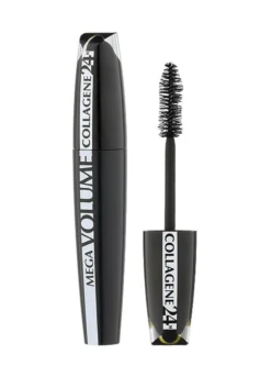 L'Oréal Paris Mascara Mega Volume Collagene, Lunga Durata, Volumizzante con Maxi Applicatore in Setole, Nero.
