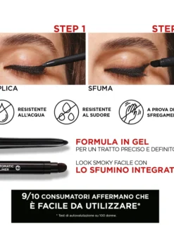 L'Oréal Paris Matita Automatica in Gel Infaillible 36H Grip Liner, Tratto Sfumabile a Lunga Tenuta, Waterproof, Formula in Gel, Tonalità: 08 Emerald Green.