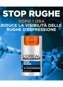 L'Oréal Paris Men Expert Stop Rughe, Crema Idratante Anti-Rughe d'Espressione, Con Boswelox, 50 ml.
