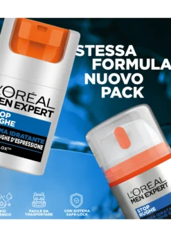 L'Oréal Paris Men Expert Stop Rughe, Crema Idratante Anti-Rughe d'Espressione, Con Boswelox, 50 ml.