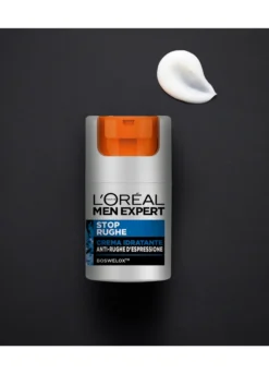 L'Oréal Paris Men Expert Stop Rughe, Crema Idratante Anti-Rughe d'Espressione, Con Boswelox, 50 ml.