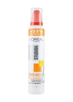L'Oréal Paris Mousse per Capelli Studio Line Power Ricci, Ideale per Capelli Ricci, 200ml.
