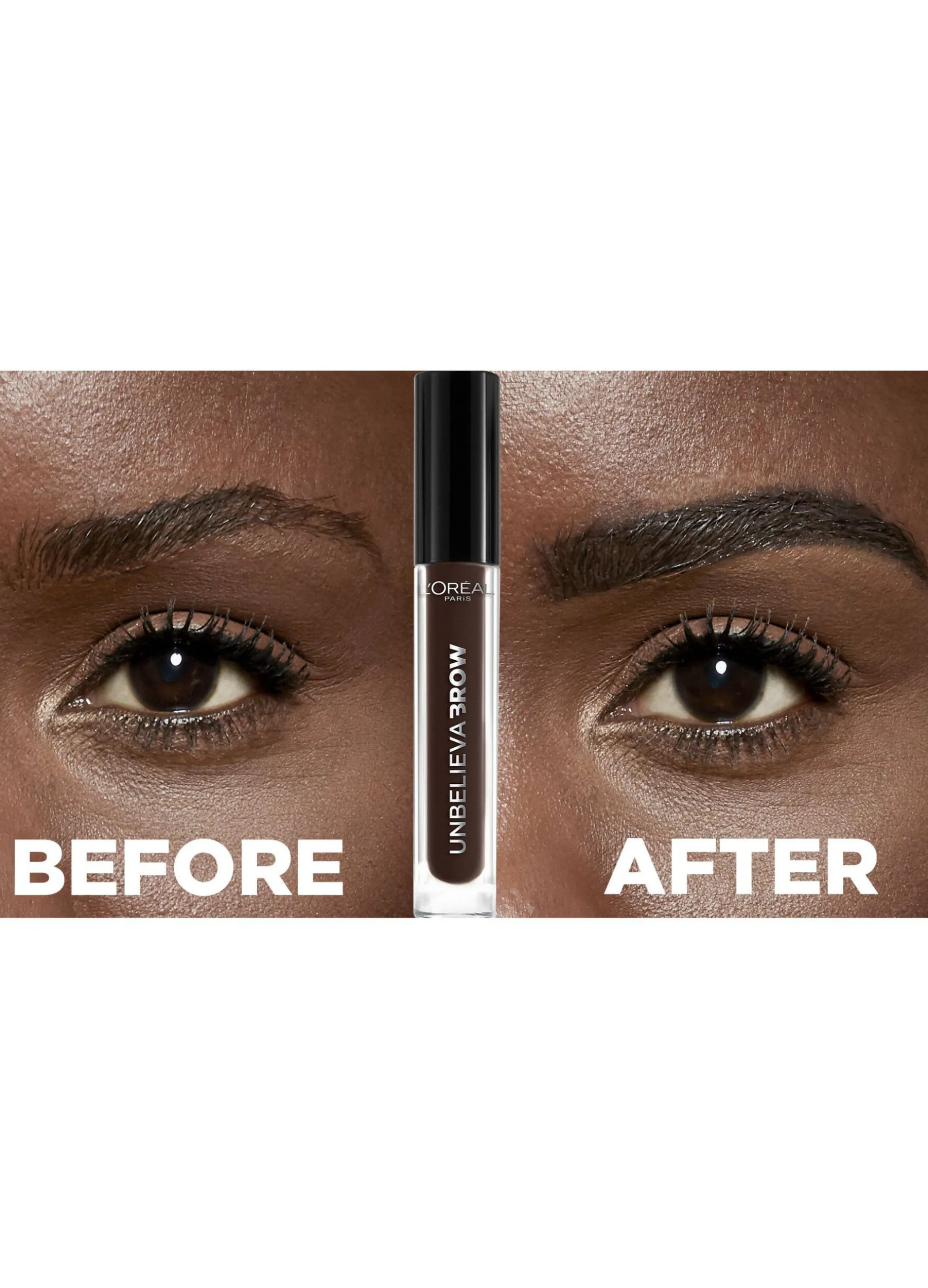 L'Oréal Paris Unbelievabrow, Gel per Sopracciglia a Lunga Tenuta Waterproof, Colore: Brunette (105), 3,4 ml.