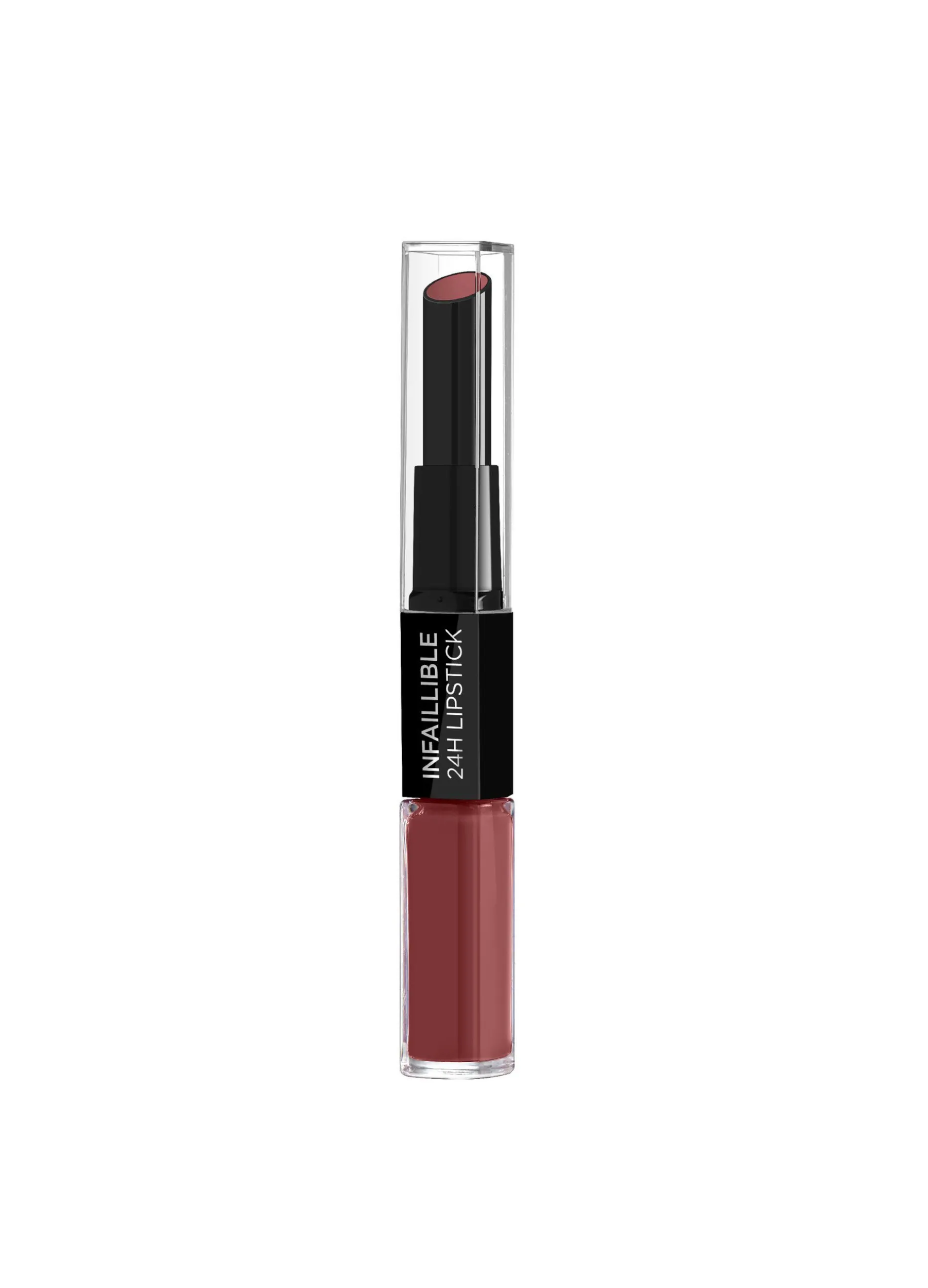 L’Oreal Paris Rossetto 2 Step Infallible 24H, Lunga tenuta e idratazione, Toujours Toffee (801).