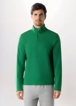 Lupetto con zip in pile uomo