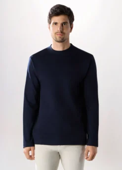 Maglia a maniche lunghe in interlock di cotone