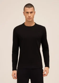 Maglia a maniche lunghe in puro cotone uomo
