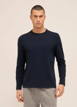 Maglia a maniche lunghe in puro cotone uomo