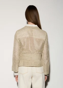 Maglia girocollo lavorata donna