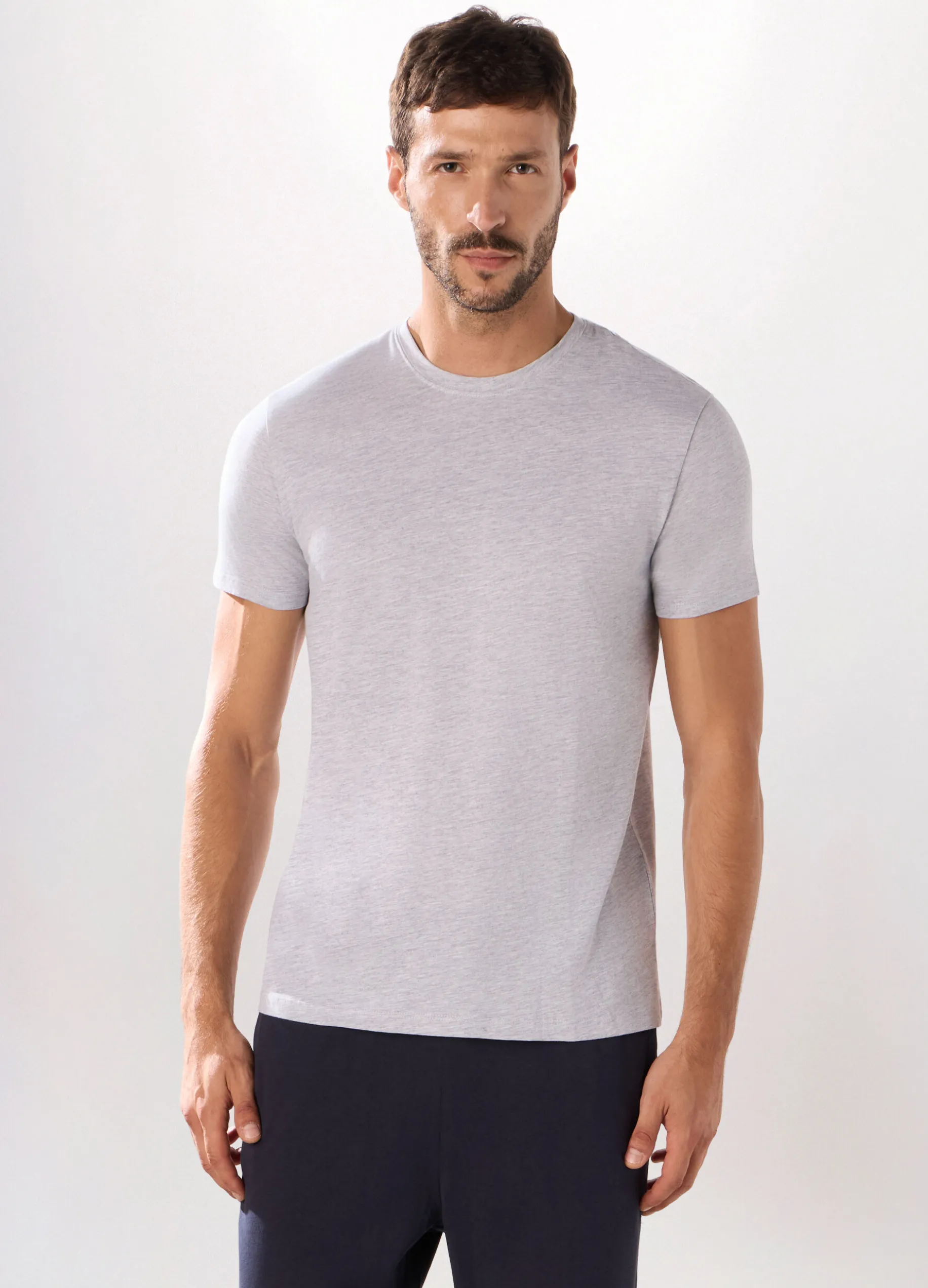 Maglietta intima girocollo in misto cotone uomo