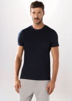 Maglietta intima girocollo in puro cotone uomo