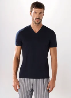 Maglietta intima scollo a V in cotone uomo