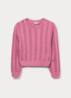 Maglione lavorato misto cotone ragazza