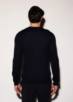 Maglione girocollo in lana merino uomo