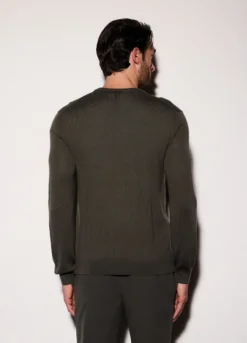 Maglione girocollo in lana merino uomo
