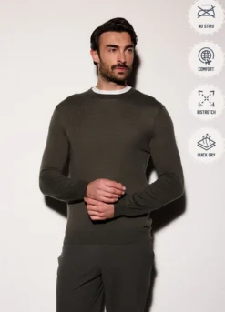 Maglione girocollo in lana merino uomo