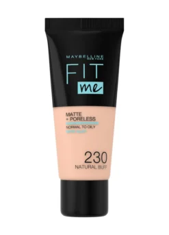 Maybelline New York Fondotinta Fit Me Matte&Poreless, Finish Opacizzante e Fissante, Tonalità: 230 Natural Buff.