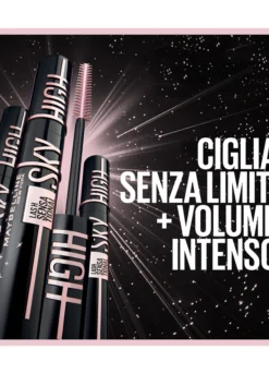 Maybelline New York Mascara Lash Sensational Sky High Cosmic Black, Per Ciglia Lunghe e Voluminose Ancora più Nere, 7,2 ml