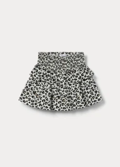 Mini gonna animalier in viscosa ragazza