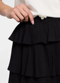 Minigonna a balze in puro cotone donna