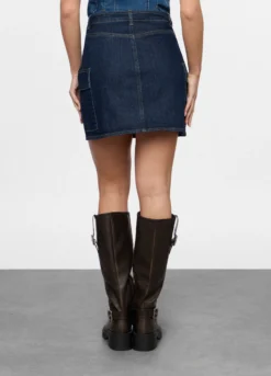 Minigonna in denim di puro cotone donna