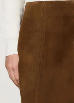 Minigonna in vera pelle scamosciata donna