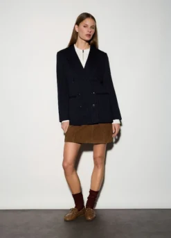 Minigonna in vera pelle scamosciata donna