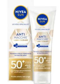 Nivea Sun Crema Viso Solare Anti-Macchie Luminous630 FP50+ 40 ml, Crema solare viso 50+ anti-macchie