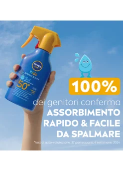 Nivea Sun Spray Solare Kids Protect & Care FP50+ 270 ml, Crema solare per bambini waterproof