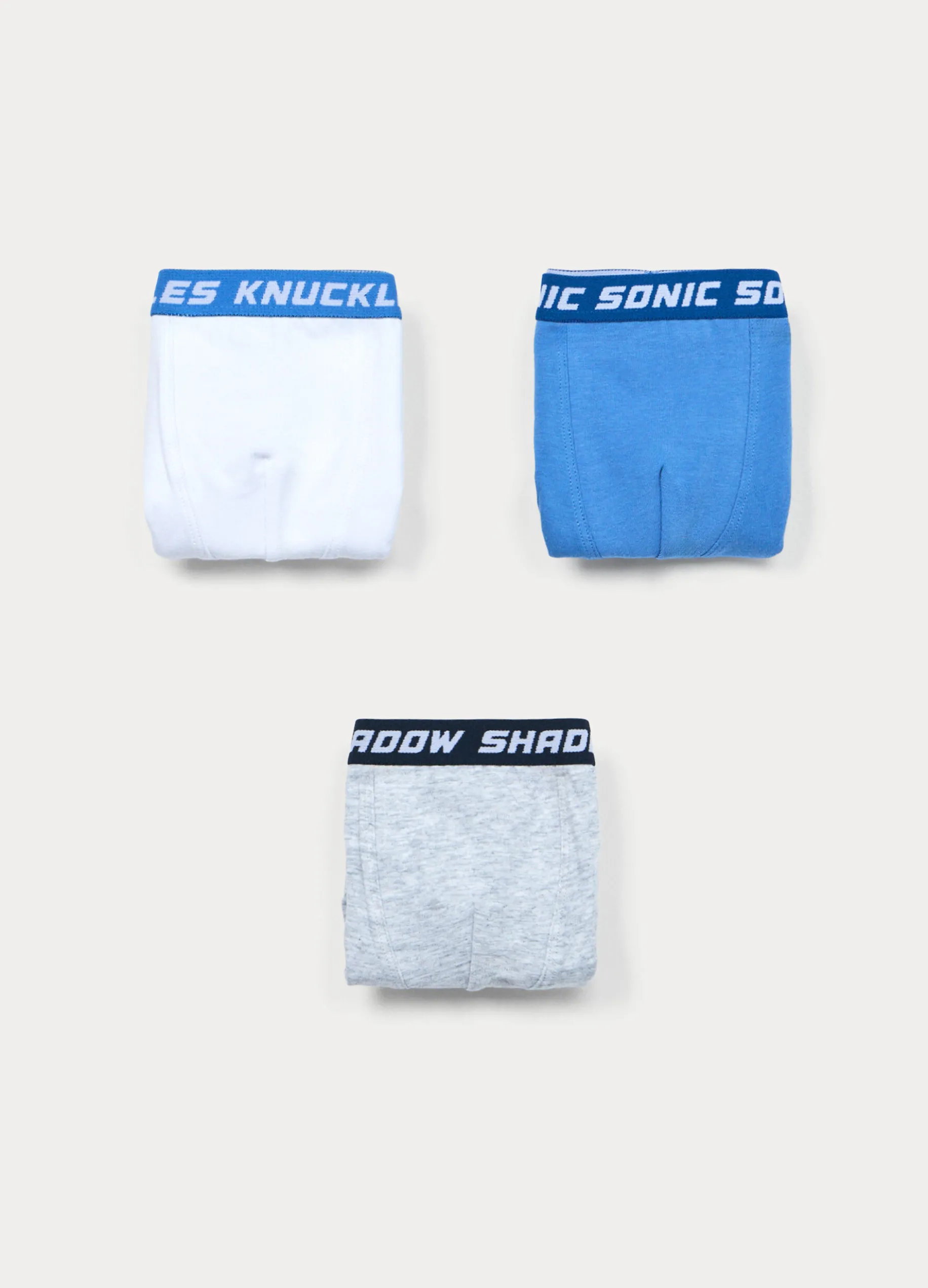 Pack 3 boxer Sonic in jersey di cotone stretch bambino