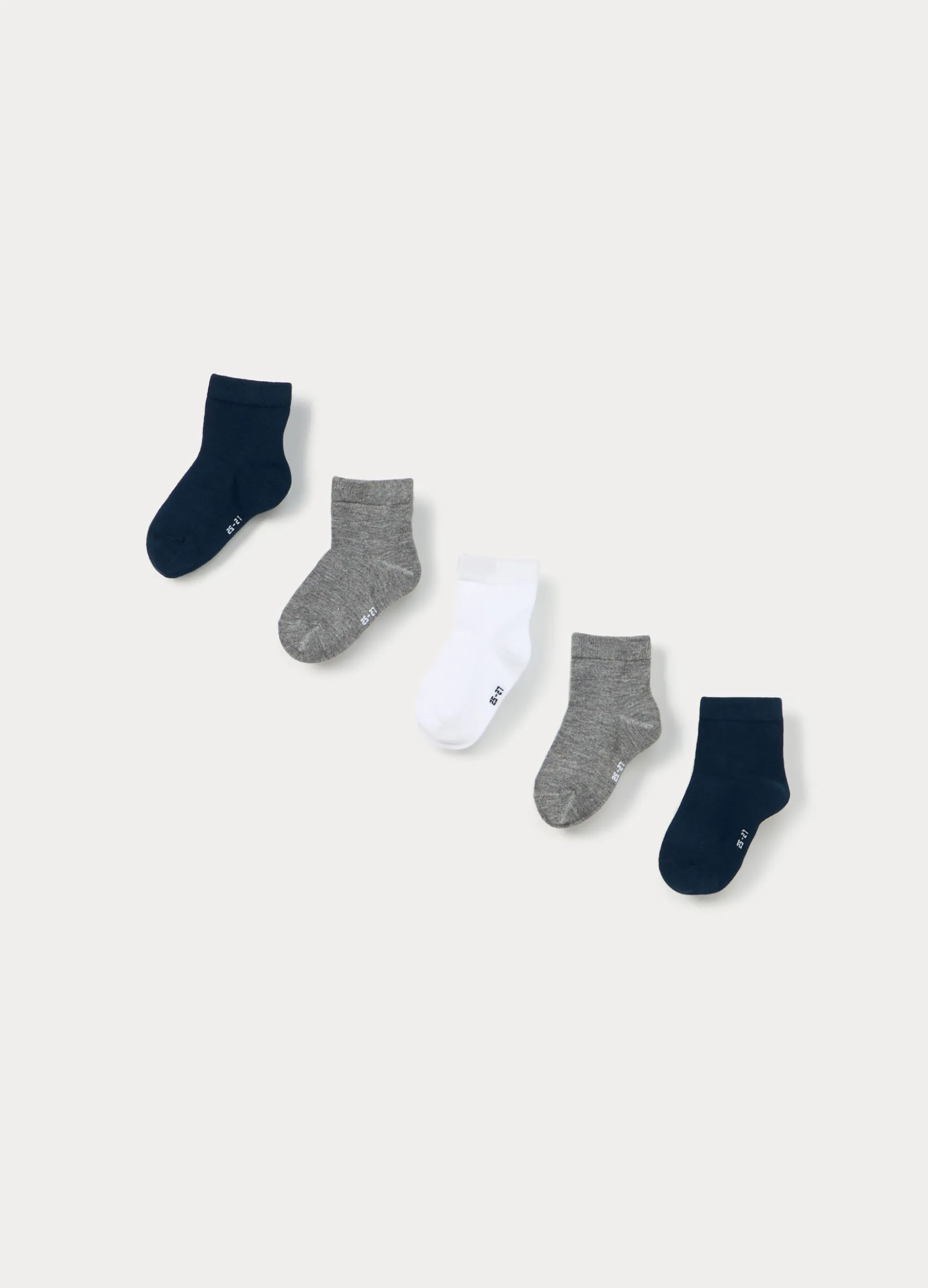 Pack 5 calze corte in misto cotone bambino