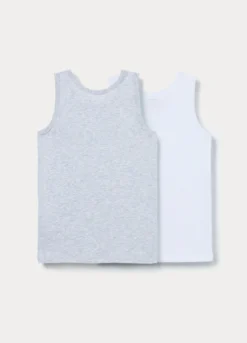 Pack 2 canotte in costina di puro cotone bambino