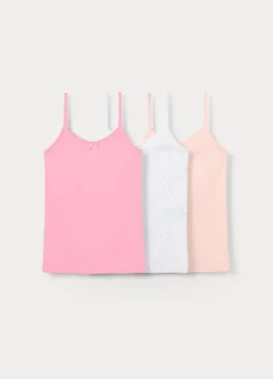 Pack 3 canotte in costina di puro cotone ragazza