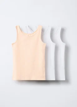 Pack 3 canotte in jersey di cotone stretch ragazza