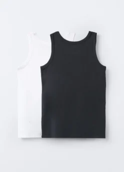 Pack 2 canotte in jersey di cotone stretch ragazzo
