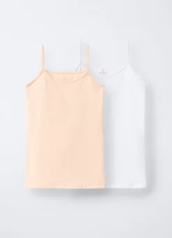 Pack 2 canotte in jersey di cotone stretch ragazza