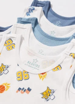 Pack 5 canotte in puro cotone bambino