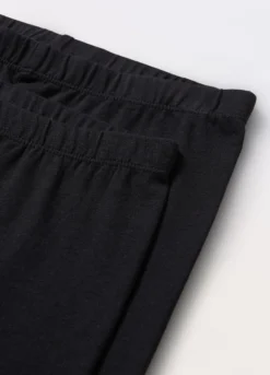 Pack 2 leggings in jersey di cotone stretch ragazza