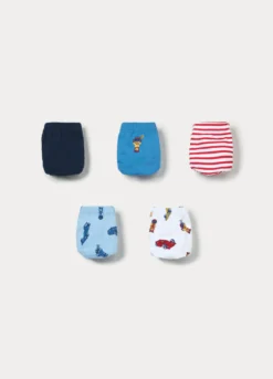Pack 5 slip in jersey di puro cotone bambino