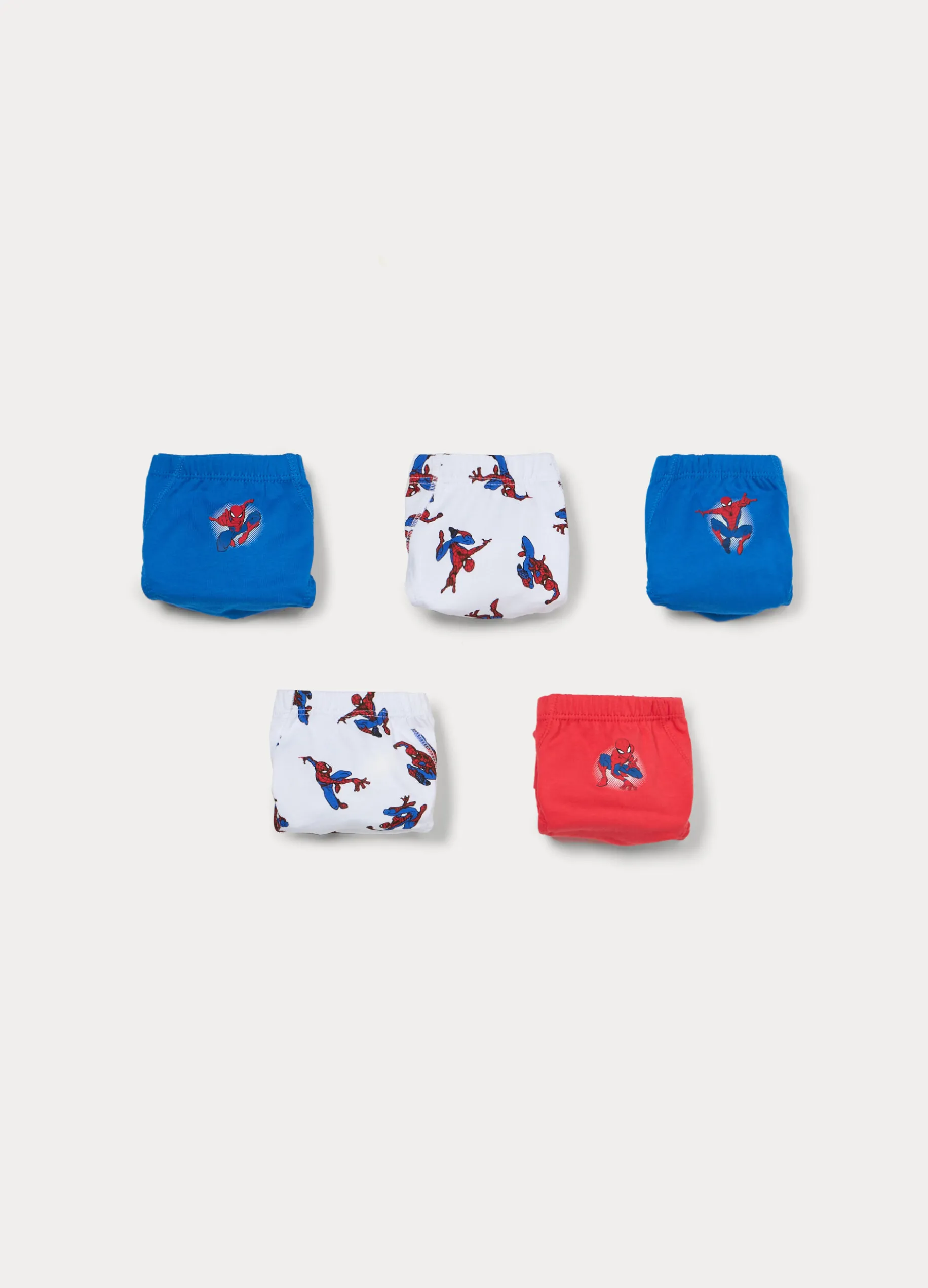 Pack 5 slip in jersey Spider Man di puro cotone bambino