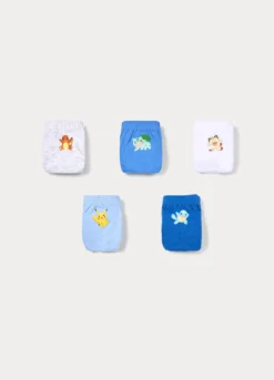 Pack 5 slip Pokémon in jersey di puro cotone bambino