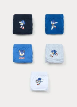 Pack 5 slip Sonic in jersey di puro cotone bambino