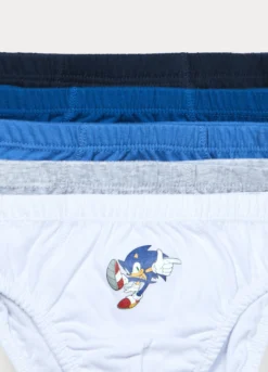 Pack 5 slip Sonic in jersey di puro cotone bambino