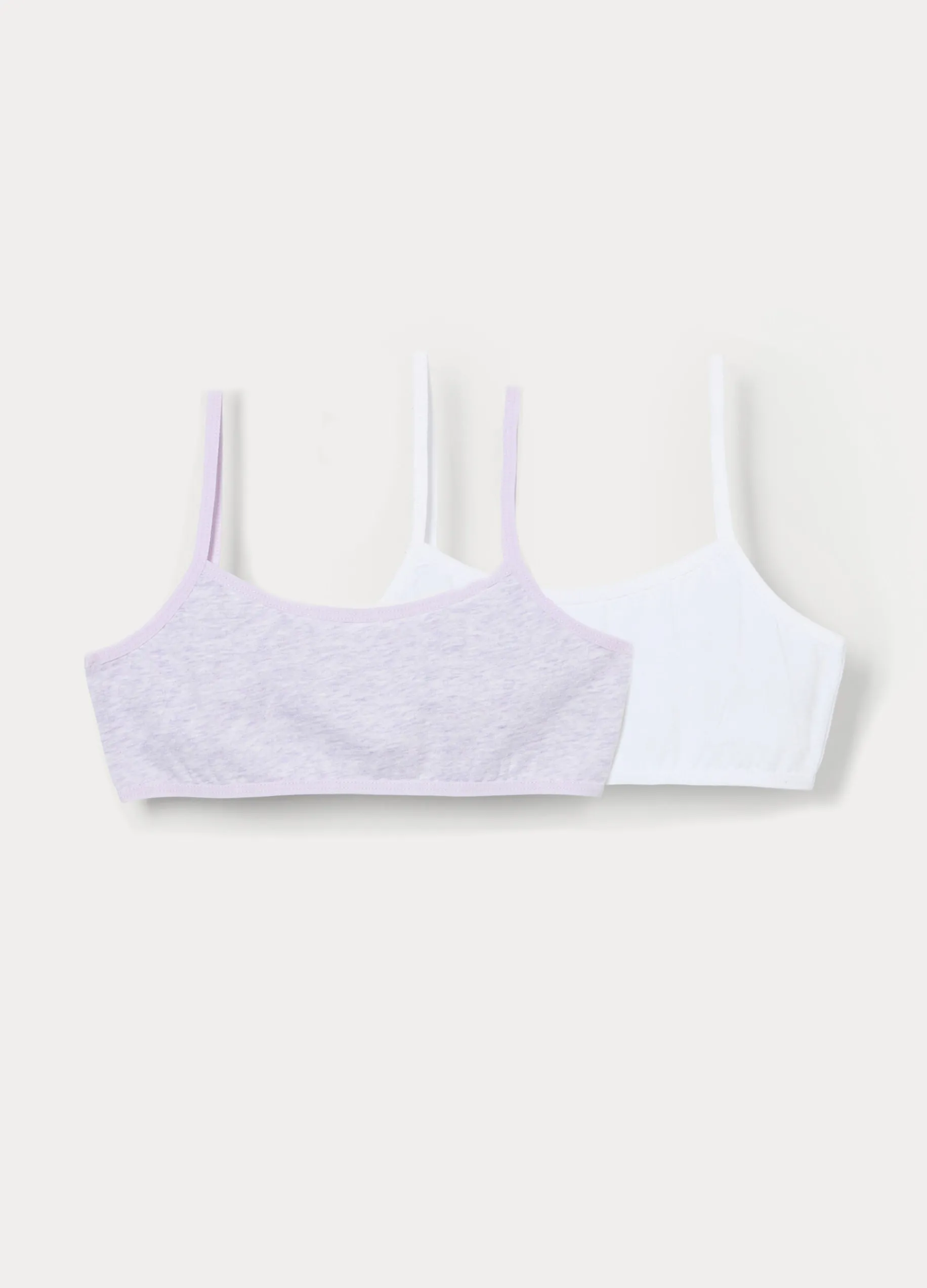 Pack 2 top in jersey di cotone stretch ragazza