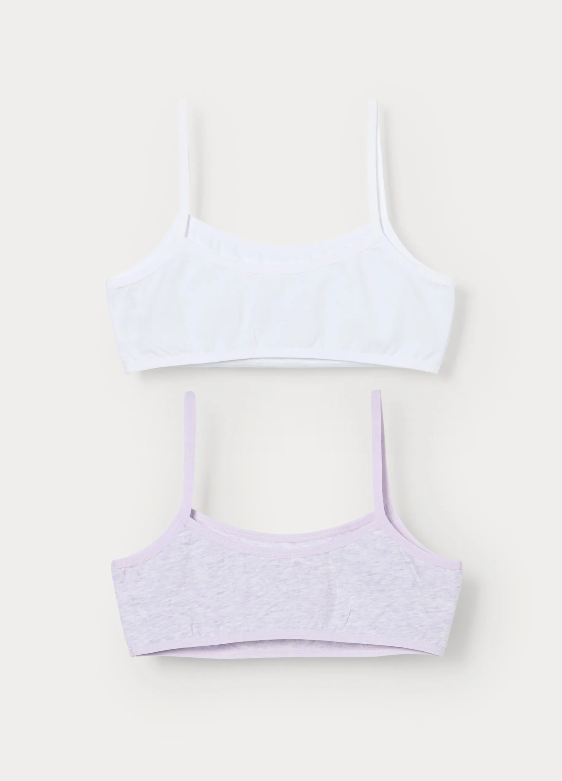 Pack 2 top in jersey di cotone stretch ragazza