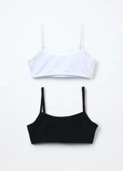 Pack 2 top in jersey di cotone stretch ragazza