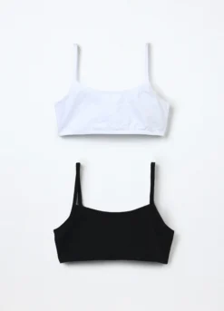 Pack 2 top in jersey di cotone stretch ragazza