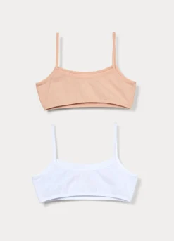 Pack 2 top in jersey di cotone stretch ragazza